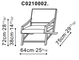 Eric Lounge Chair with Armrests dimensions