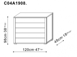 5 Drawer Storage unit dimensions