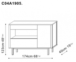 Short Storage Cabinet Unit dimensions