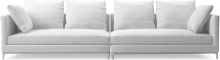 Crescent contemporary large narrow sofa
