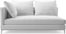 Crescent contemporary small narrow sofa section