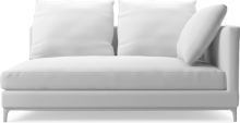 Crescent contemporary small narrow sofa section