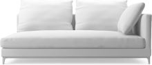 Crescent contemporary medium narrow sofa section