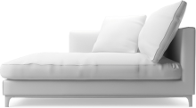 Crescent contemporary small deep chaise sofa