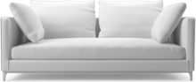 Crescent contemporary narrow two seat sofa