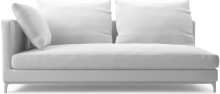 Crescent contemporary medium narrow sofa section