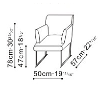 Edge Dining Chair with Armrest dimensions