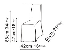 Edge Loose Covered Dining Chair dimensions