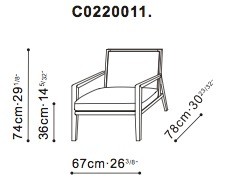 Flora Low Back Lounge Chair dimensions