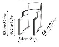 Emily Dining Chair with Armrests dimensions