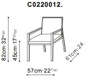 Flora Dining Chair With Arms dimensions