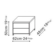 Max Bedside / Side Table with Double Drawers dimensions