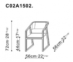 Ming Dining Chair with Armrests dimensions