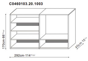 Shelving Unit with TV on the right dimensions