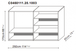 Shelving Unit with TV on the left dimensions