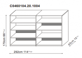 Double Shelving Unit dimensions