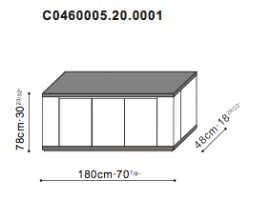 Medium Sideboard with Grey Oak Top dimensions